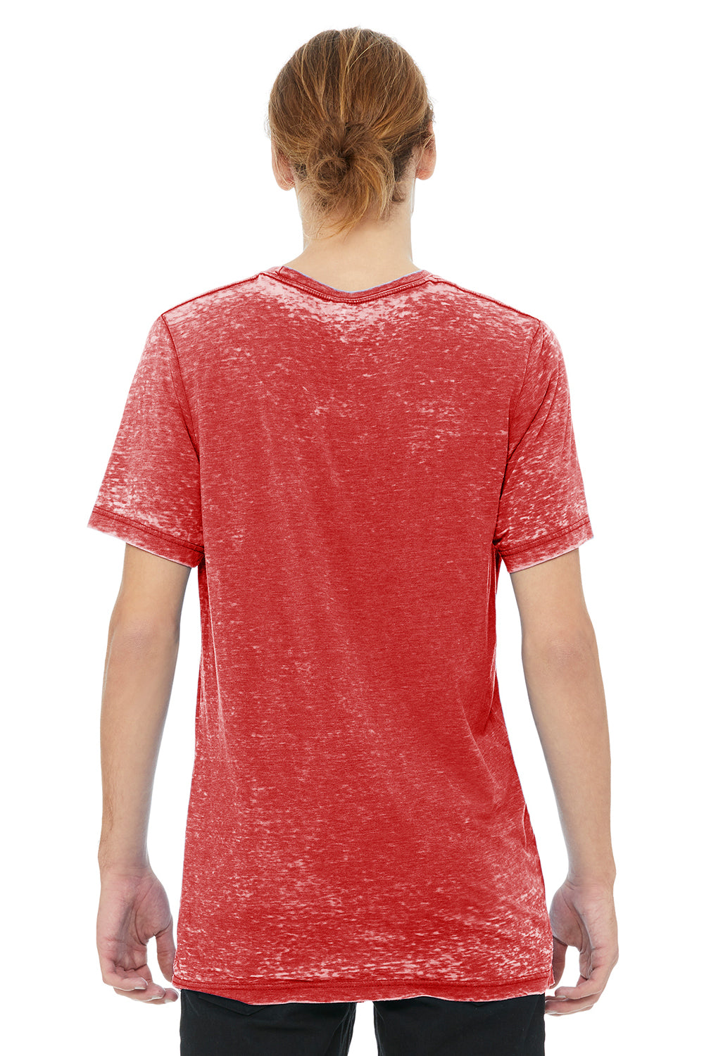 Bella + Canvas 3650 Mens Short Sleeve Crewneck T-Shirt Red Acid Washed Back
