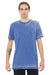 Bella + Canvas 3650 Mens Short Sleeve Crewneck T-Shirt Royal Blue Acid Washed Front