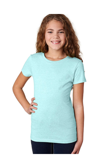 Next Level 3712 Youth Princess CVC Jersey Short Sleeve Crewneck T-Shirt Ice Blue Front