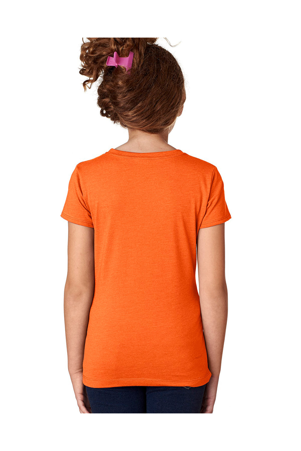 Next Level 3712 Youth Princess CVC Jersey Short Sleeve Crewneck T-Shirt Orange Back