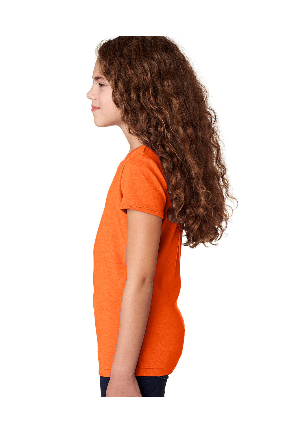 Next Level 3712 Youth Princess CVC Jersey Short Sleeve Crewneck T-Shirt Orange Side