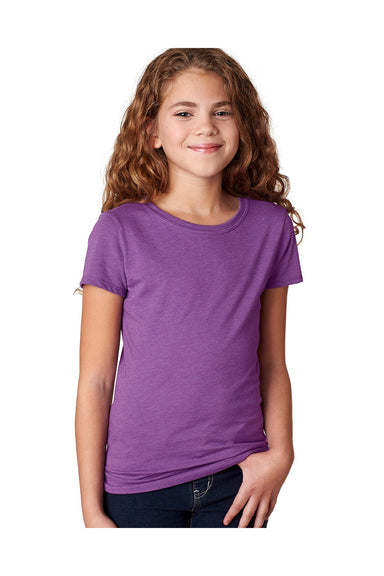 Next Level 3712 Youth Princess CVC Jersey Short Sleeve Crewneck T-Shirt Purple Berry Front