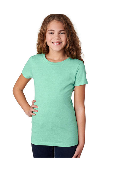 Next Level 3712 Youth Princess CVC Jersey Short Sleeve Crewneck T-Shirt Mint Green Front