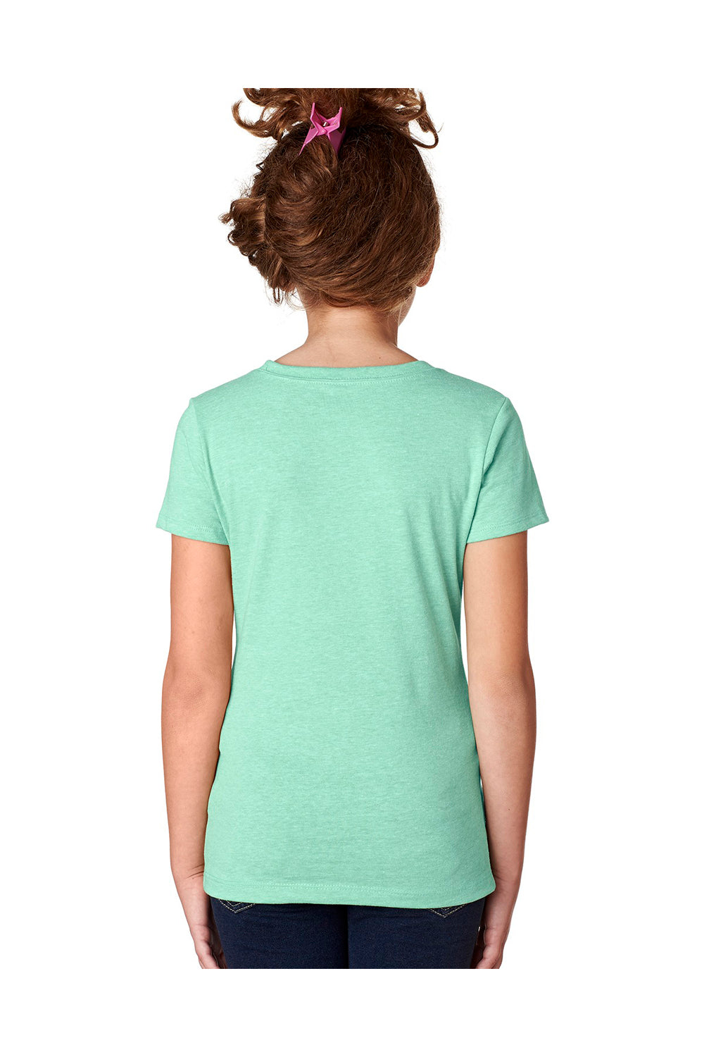 Next Level 3712 Youth Princess CVC Jersey Short Sleeve Crewneck T-Shirt Mint Green Back