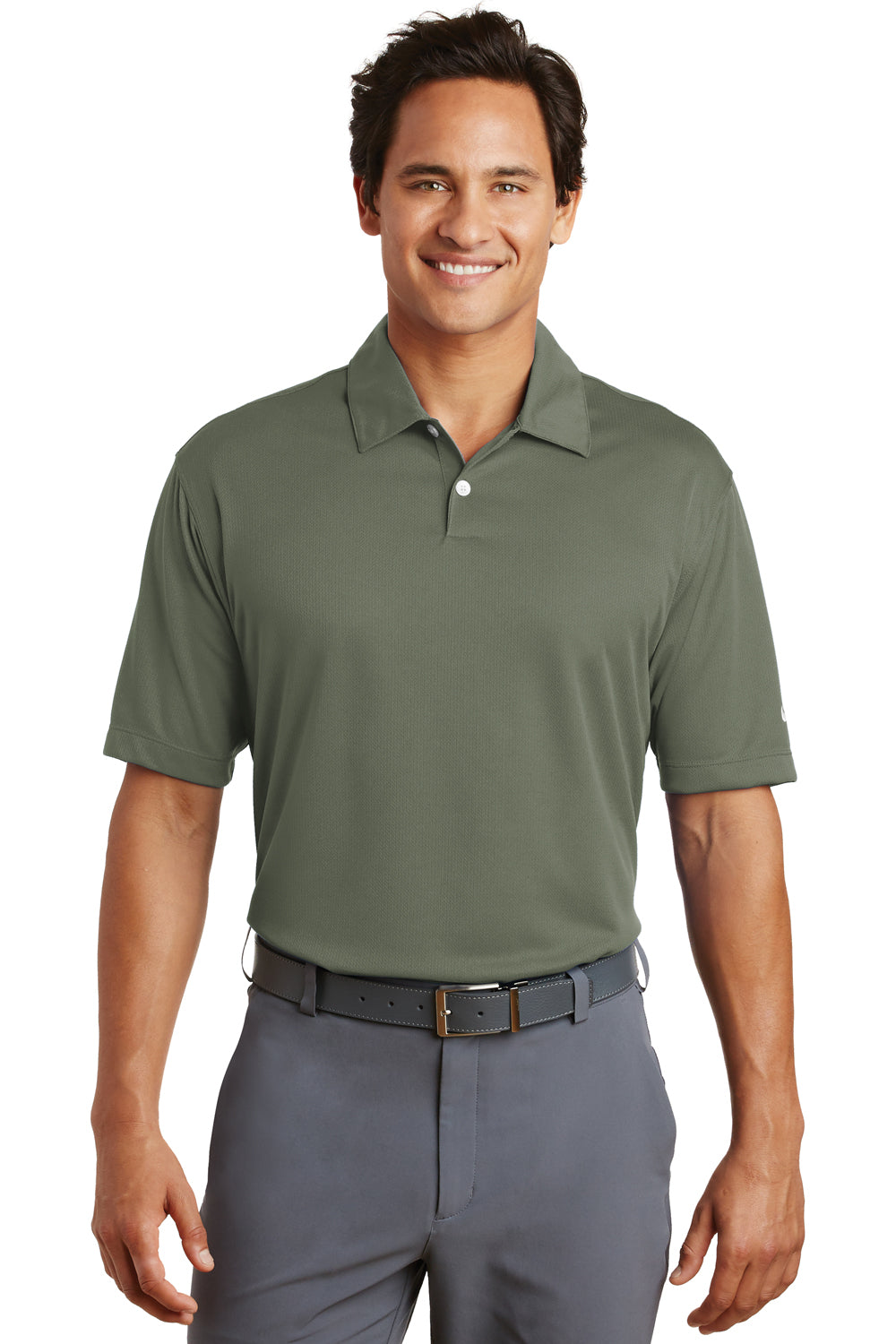Nike 373749 Mens Dri-Fit Moisture Wicking Short Sleeve Polo Shirt Lichen Green Front