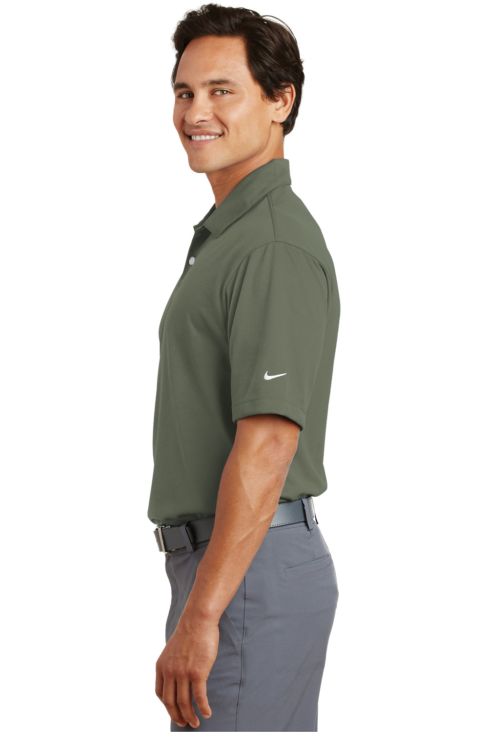 Nike 373749 Mens Dri-Fit Moisture Wicking Short Sleeve Polo Shirt Lichen Green Side