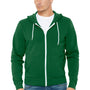 Bella + Canvas Mens Fleece Full Zip Hooded Sweatshirt Hoodie - Kelly Green - Closeout