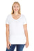 LAT 3804 Womens Premium Jersey Short Sleeve Scoop Neck T-Shirt White Front