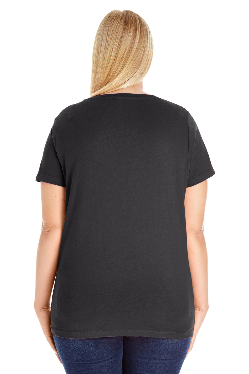 LAT 3804 Womens Premium Jersey Short Sleeve Scoop Neck T-Shirt Black Back