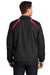 Sport-Tek JST75 Mens Water Resistant 1/4 Zip Wind Jacket Black/Red Back