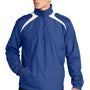 Sport-Tek Mens Water Resistant 1/4 Zip Wind Jacket - True Royal Blue/White