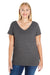 LAT 3807 Womens Premium Jersey Short Sleeve V-Neck T-Shirt Smoke Grey Front