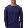 Threadfast Apparel Mens Impact Long Sleeve Crewneck T-Shirt - Navy Blue