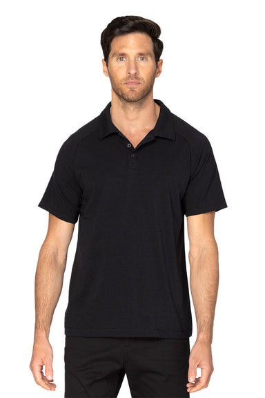 Threadfast Apparel 382PL Mens Impact Short Sleeve Polo Shirt Black Front