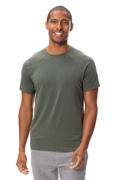 Threadfast Apparel 382R Mens Impact Short Sleeve Crewneck T-Shirt Army Green Front