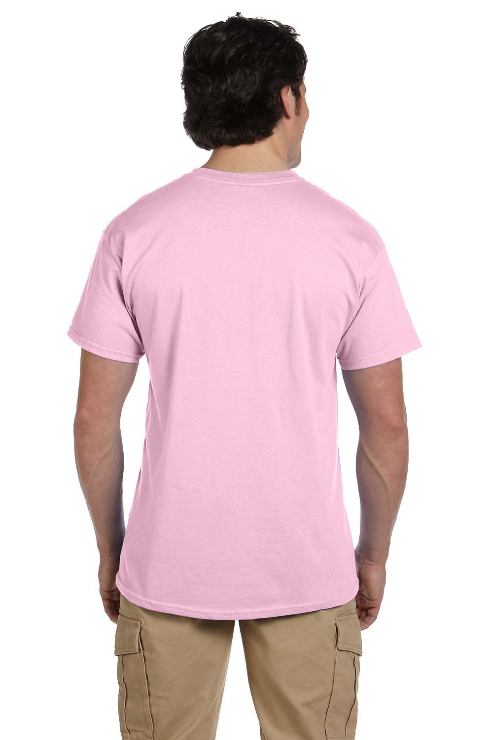 Fruit Of The Loom 3931 Mens HD Jersey Short Sleeve Crewneck T-Shirt Classic Pink Back