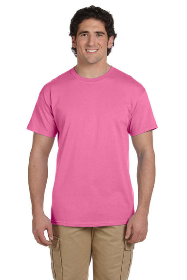 Fruit Of The Loom 3931 Mens HD Jersey Short Sleeve Crewneck T-Shirt Azalea Pink Front