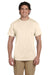 Fruit Of The Loom 3931 Mens HD Jersey Short Sleeve Crewneck T-Shirt Natural Front