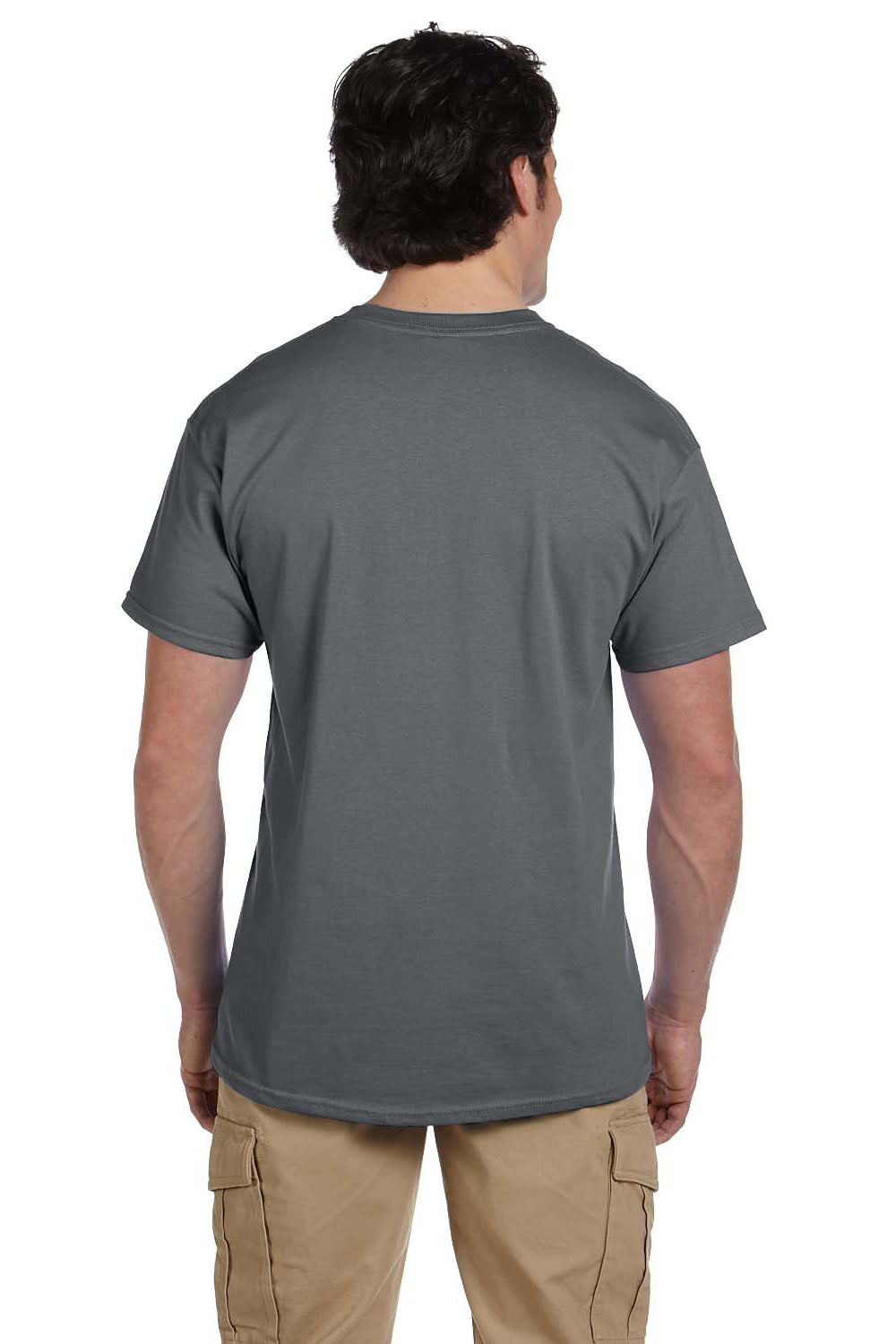 Fruit Of The Loom 3931 Mens HD Jersey Short Sleeve Crewneck T-Shirt Charcoal Grey Back