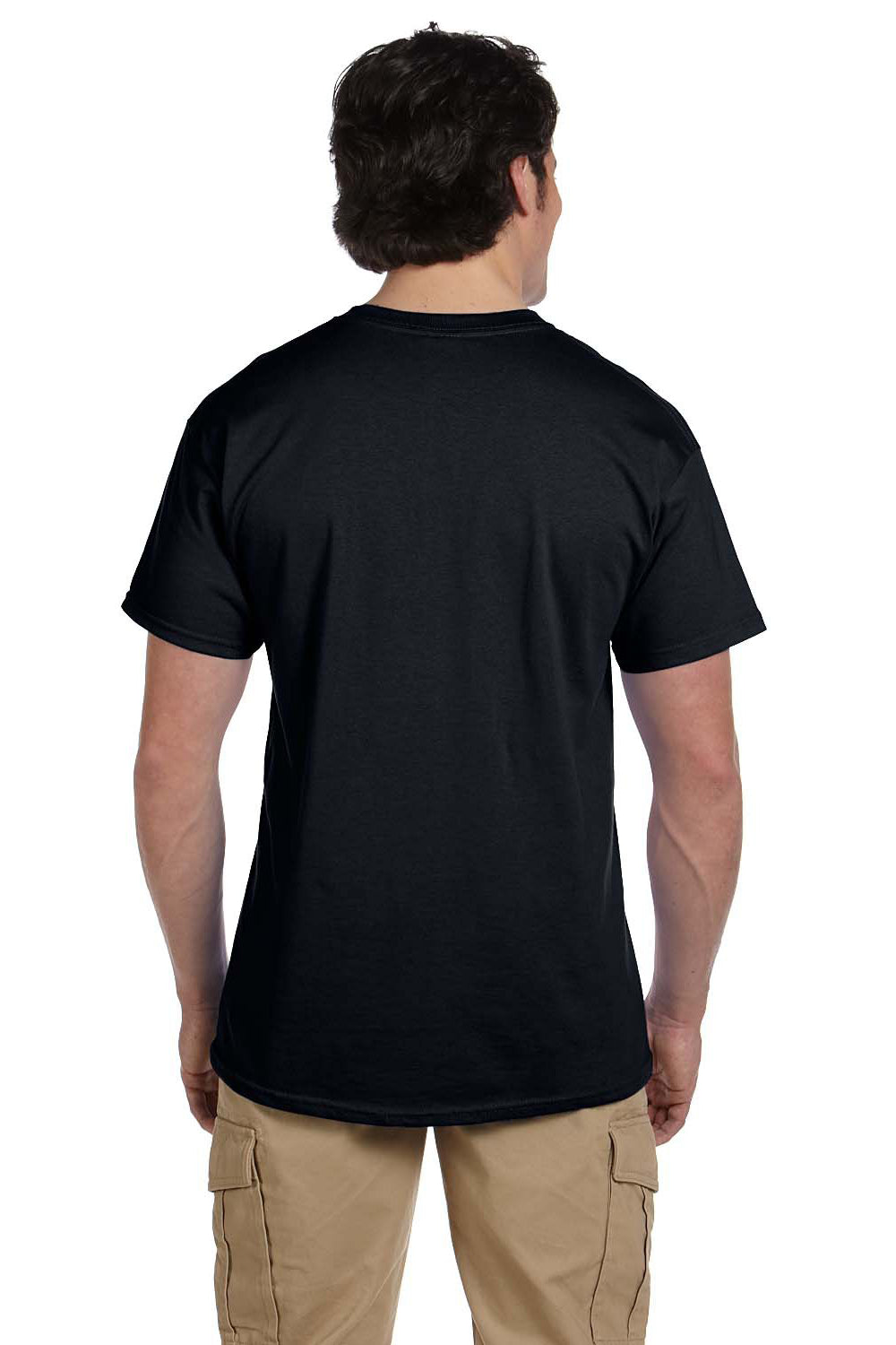 Fruit Of The Loom 3931 Mens HD Jersey Short Sleeve Crewneck T-Shirt Black Back