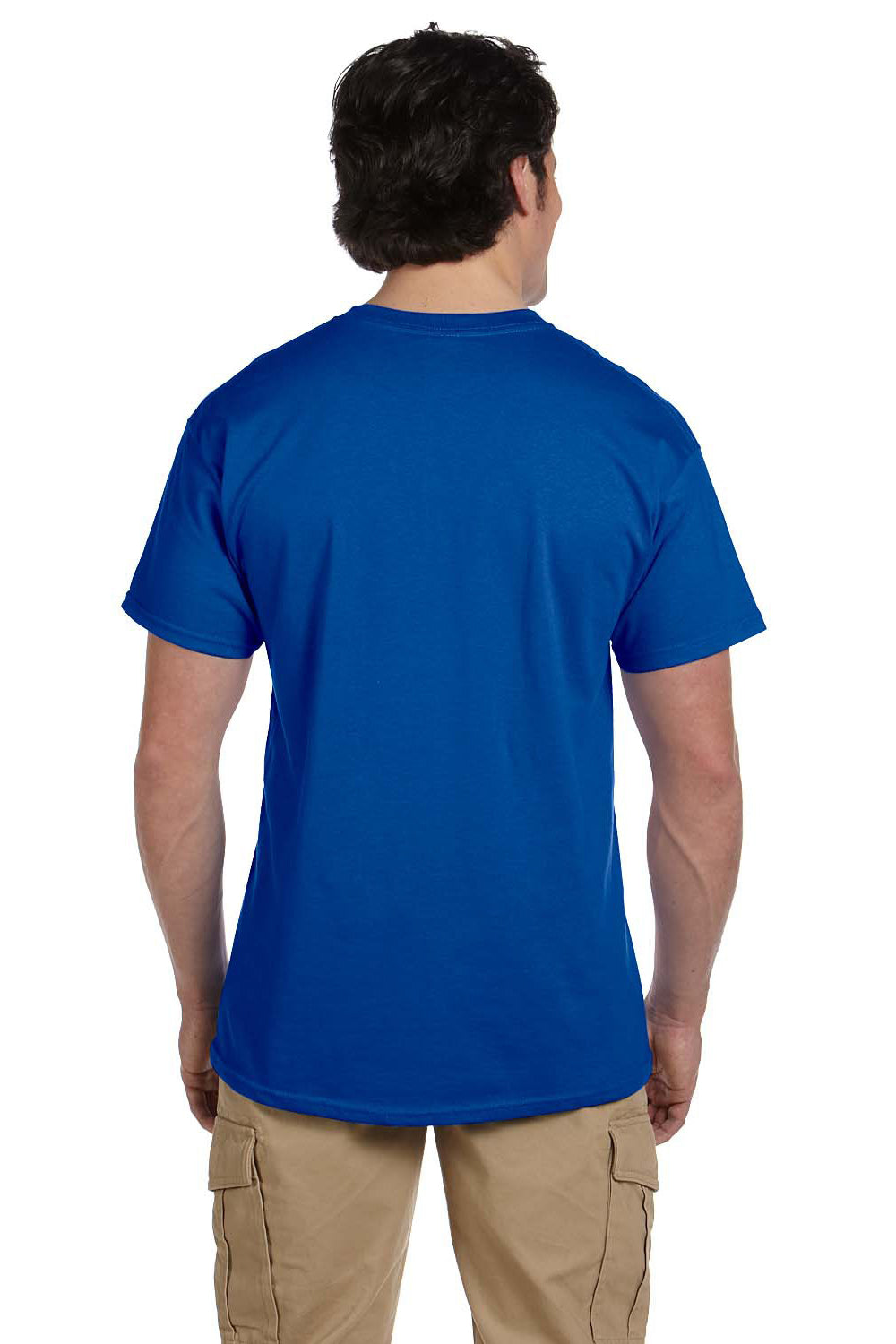 Fruit Of The Loom 3931 Mens HD Jersey Short Sleeve Crewneck T-Shirt Royal Blue Back