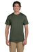 Fruit Of The Loom 3931 Mens HD Jersey Short Sleeve Crewneck T-Shirt Military Green Front