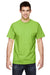 Fruit Of The Loom 3931 Mens HD Jersey Short Sleeve Crewneck T-Shirt Neon Green Front