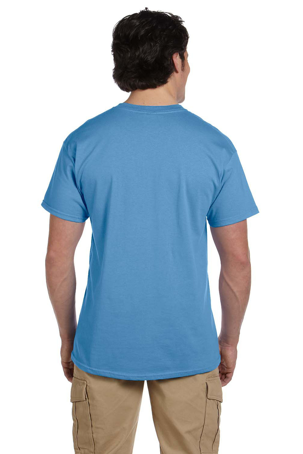 Fruit Of The Loom 3931 Mens HD Jersey Short Sleeve Crewneck T-Shirt Columbia Blue Back