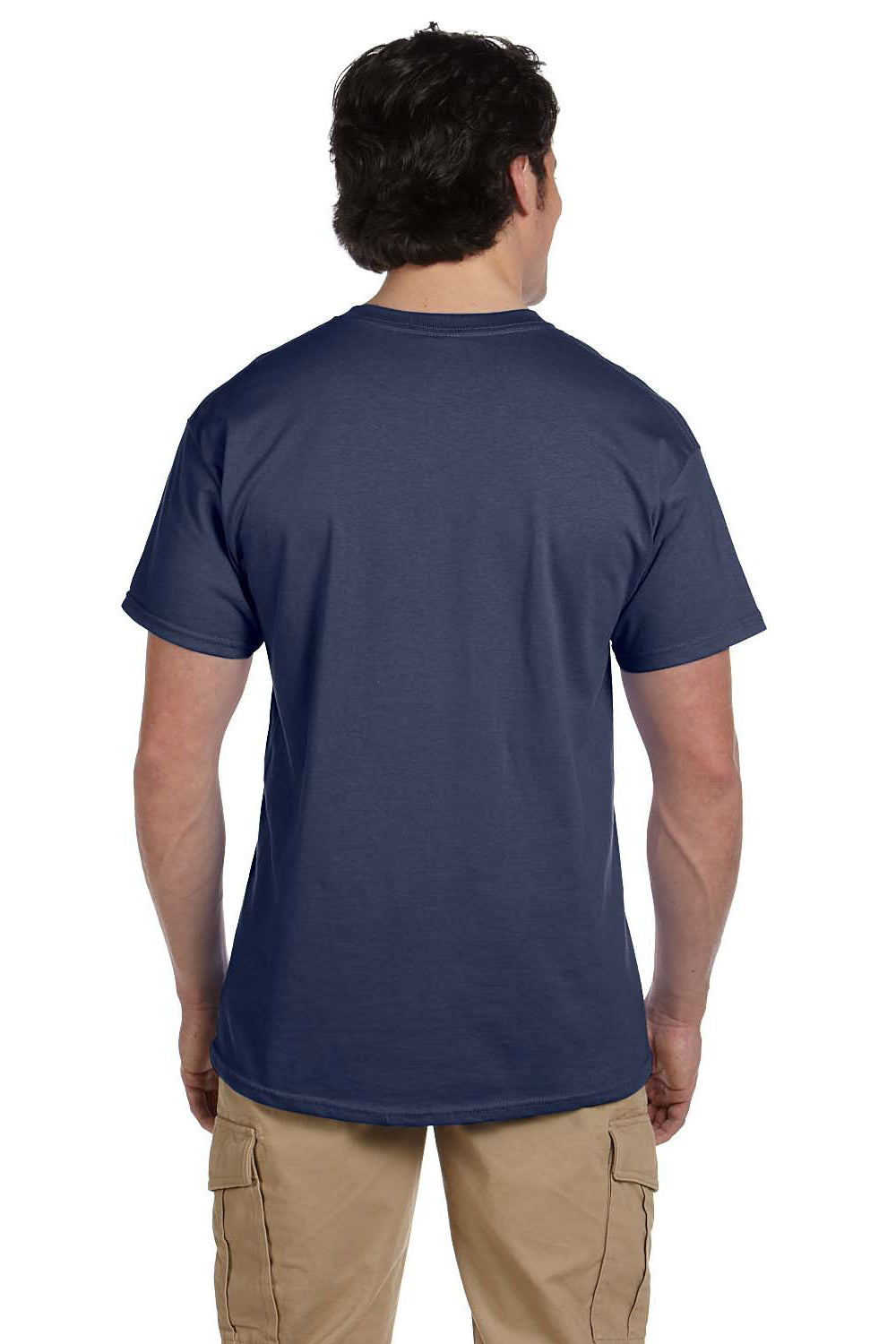 Fruit Of The Loom 3931 Mens HD Jersey Short Sleeve Crewneck T-Shirt Denim Blue Back