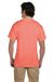 Fruit Of The Loom 3931 Mens HD Jersey Short Sleeve Crewneck T-Shirt Heather Coral Red Back