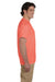 Fruit Of The Loom 3931 Mens HD Jersey Short Sleeve Crewneck T-Shirt Heather Coral Red Side