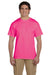 Fruit Of The Loom 3931 Mens HD Jersey Short Sleeve Crewneck T-Shirt Heather Pink Front