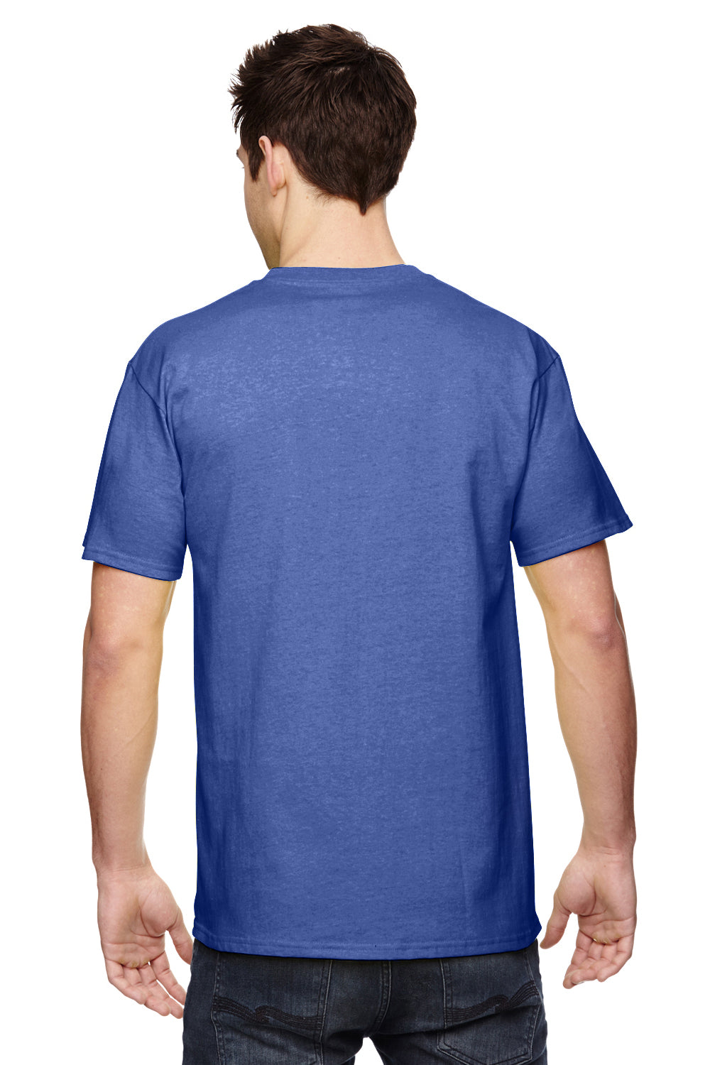 Fruit Of The Loom 3931 Mens HD Jersey Short Sleeve Crewneck T-Shirt Admiral Blue Back