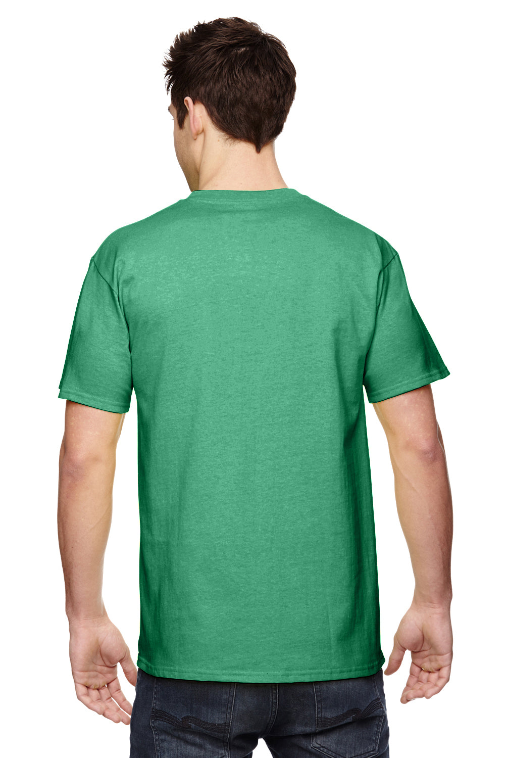 Fruit Of The Loom 3931 Mens HD Jersey Short Sleeve Crewneck T-Shirt Clover Green Back