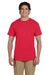 Fruit Of The Loom 3931 Mens HD Jersey Short Sleeve Crewneck T-Shirt Fiery Red Front
