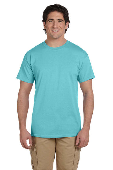 Fruit Of The Loom 3931 Mens HD Jersey Short Sleeve Crewneck T-Shirt Scuba Blue Front