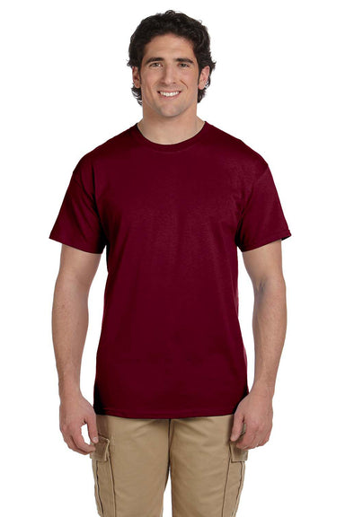 Fruit Of The Loom 3931 Mens HD Jersey Short Sleeve Crewneck T-Shirt Maroon Front