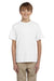 Fruit Of The Loom 3931B Youth HD Jersey Short Sleeve Crewneck T-Shirt White Front