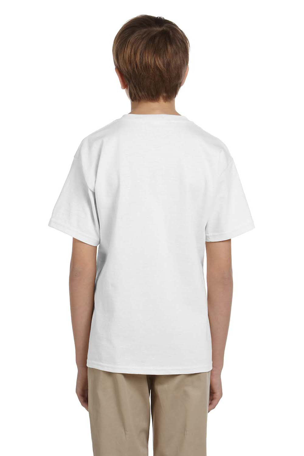 Fruit Of The Loom 3931B Youth HD Jersey Short Sleeve Crewneck T-Shirt White Back
