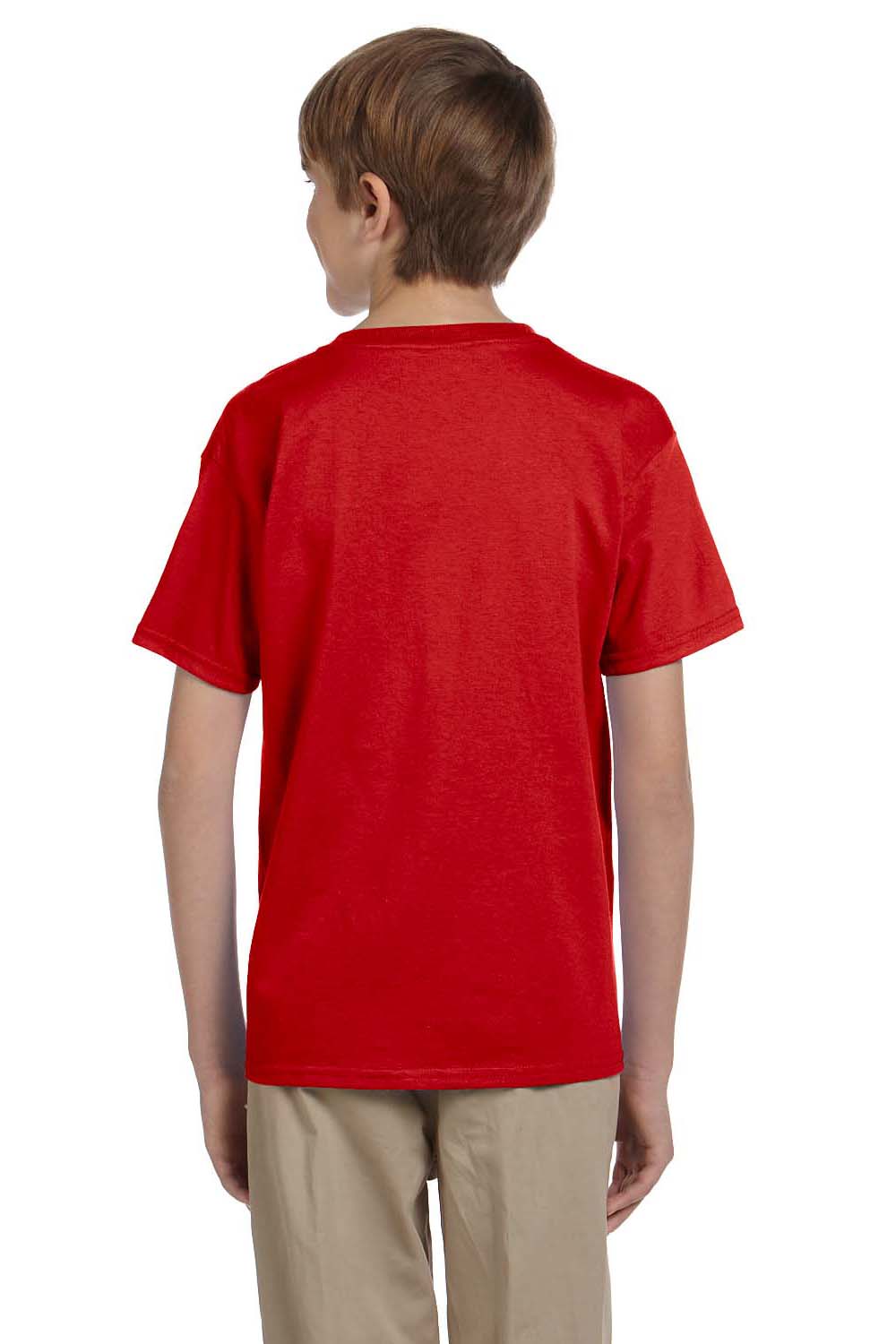 Fruit Of The Loom 3931B Youth HD Jersey Short Sleeve Crewneck T-Shirt Red Back