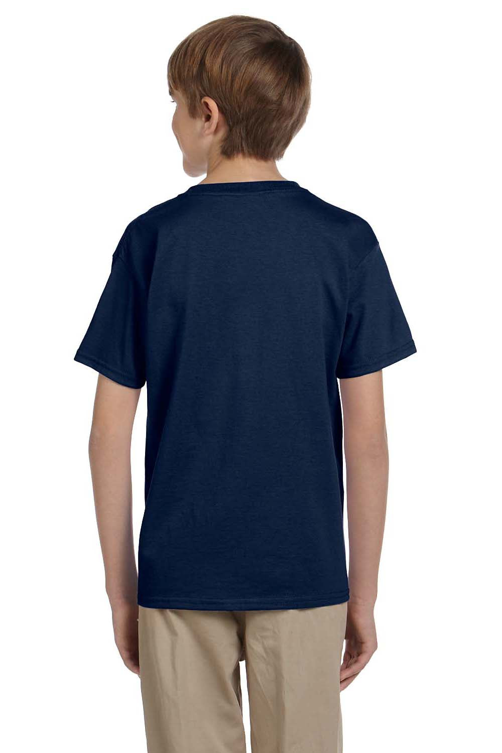 Fruit Of The Loom 3931B Youth HD Jersey Short Sleeve Crewneck T-Shirt Navy Blue Back