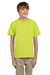 Fruit Of The Loom 3931B Youth HD Jersey Short Sleeve Crewneck T-Shirt Safety Green Front