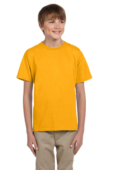 Fruit Of The Loom 3931B Youth HD Jersey Short Sleeve Crewneck T-Shirt Gold Front
