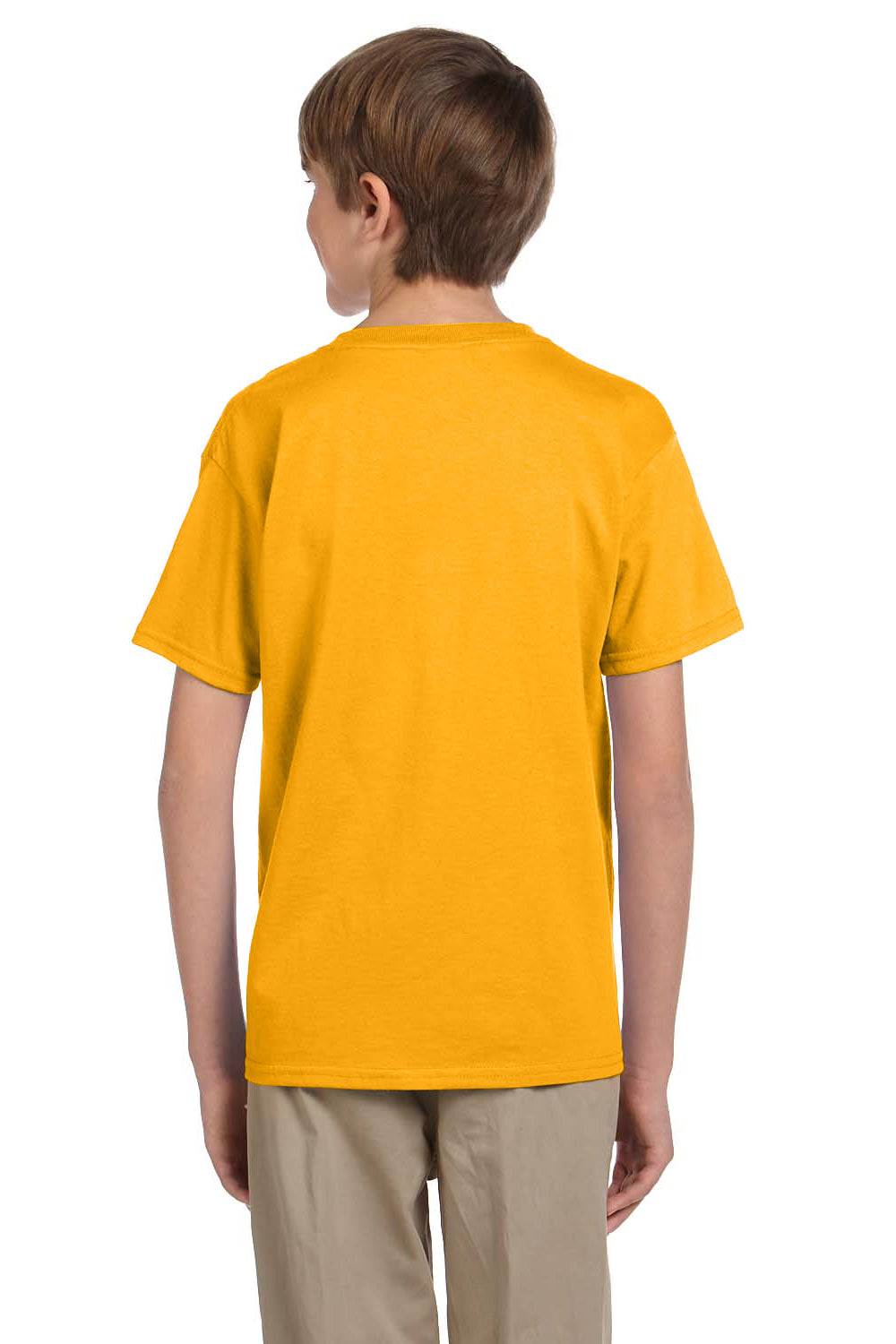 Fruit Of The Loom 3931B Youth HD Jersey Short Sleeve Crewneck T-Shirt Gold Back