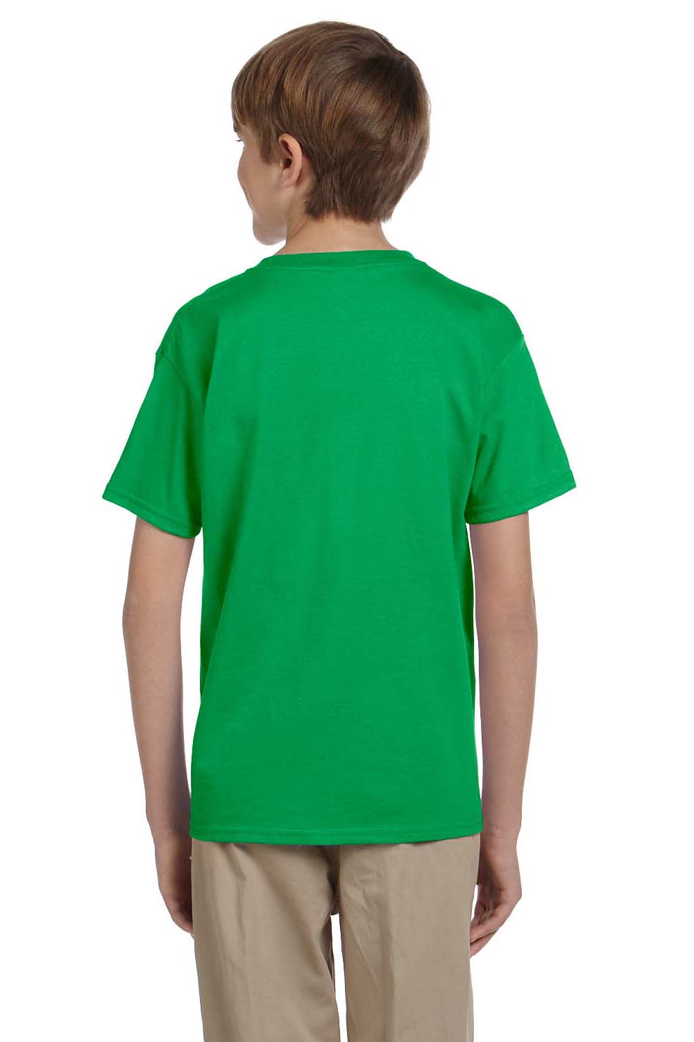 Fruit Of The Loom 3931B Youth HD Jersey Short Sleeve Crewneck T-Shirt Kelly Green Back