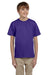 Fruit Of The Loom 3931B Youth HD Jersey Short Sleeve Crewneck T-Shirt Purple Front