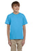Fruit Of The Loom 3931B Youth HD Jersey Short Sleeve Crewneck T-Shirt Aquatic Blue Front