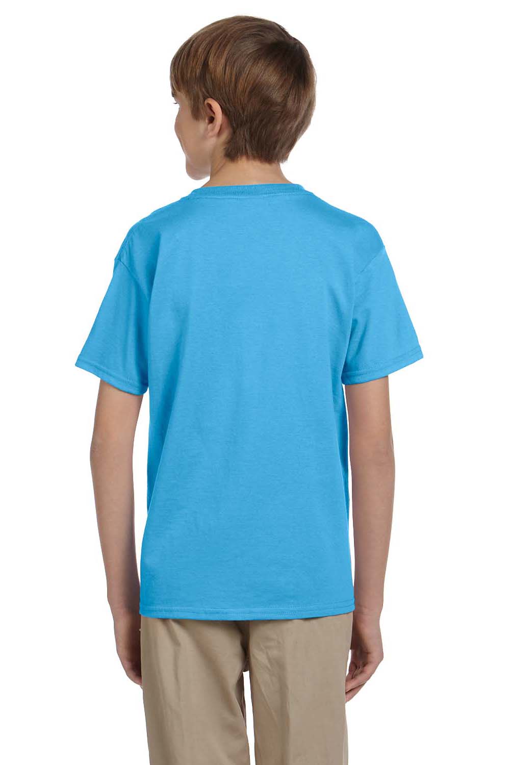 Fruit Of The Loom 3931B Youth HD Jersey Short Sleeve Crewneck T-Shirt Aquatic Blue Back