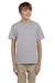 Fruit Of The Loom 3931B Youth HD Jersey Short Sleeve Crewneck T-Shirt Silver Grey Front