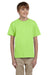 Fruit Of The Loom 3931B Youth HD Jersey Short Sleeve Crewneck T-Shirt Neon Green Front